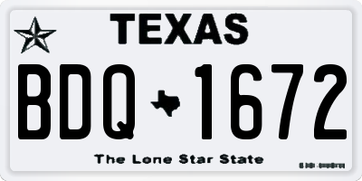 TX license plate BDQ1672