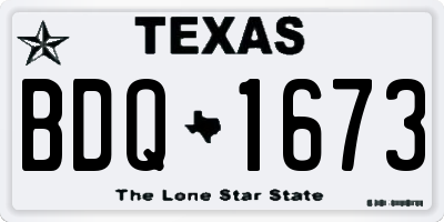 TX license plate BDQ1673