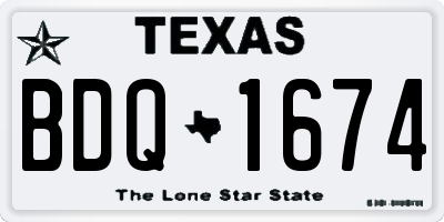 TX license plate BDQ1674