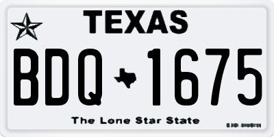 TX license plate BDQ1675