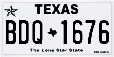 TX license plate BDQ1676