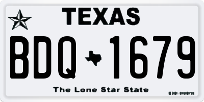 TX license plate BDQ1679