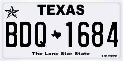 TX license plate BDQ1684