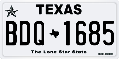 TX license plate BDQ1685