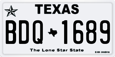 TX license plate BDQ1689