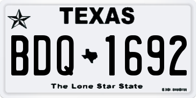 TX license plate BDQ1692