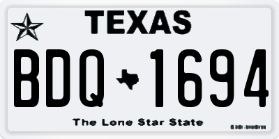 TX license plate BDQ1694