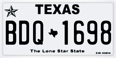 TX license plate BDQ1698