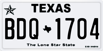 TX license plate BDQ1704