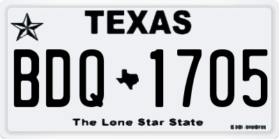 TX license plate BDQ1705