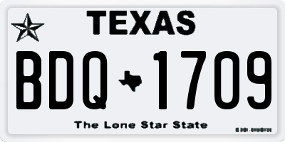 TX license plate BDQ1709