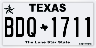 TX license plate BDQ1711