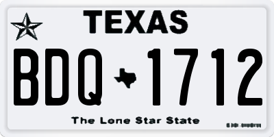 TX license plate BDQ1712