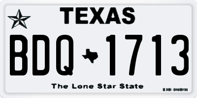 TX license plate BDQ1713