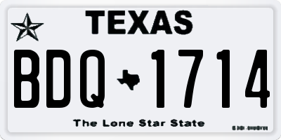 TX license plate BDQ1714