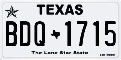 TX license plate BDQ1715