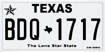 TX license plate BDQ1717