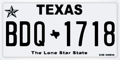 TX license plate BDQ1718