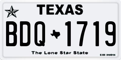TX license plate BDQ1719