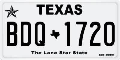 TX license plate BDQ1720