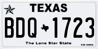 TX license plate BDQ1723