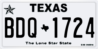 TX license plate BDQ1724
