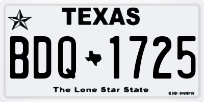 TX license plate BDQ1725