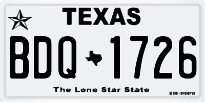 TX license plate BDQ1726
