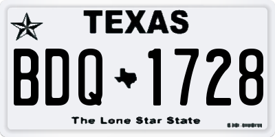 TX license plate BDQ1728