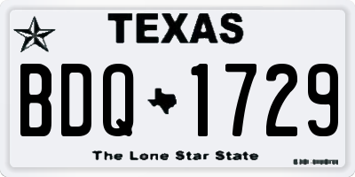 TX license plate BDQ1729