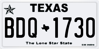 TX license plate BDQ1730