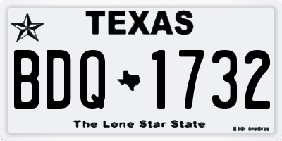 TX license plate BDQ1732