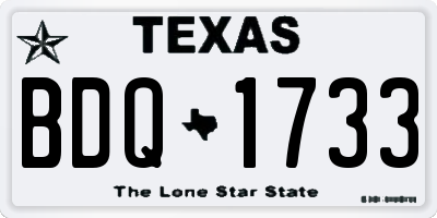 TX license plate BDQ1733