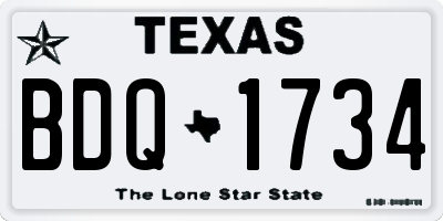 TX license plate BDQ1734