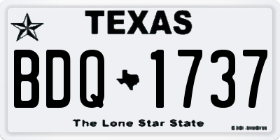 TX license plate BDQ1737