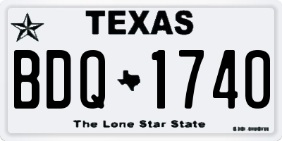 TX license plate BDQ1740