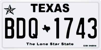 TX license plate BDQ1743