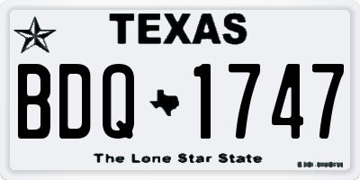 TX license plate BDQ1747