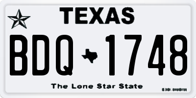 TX license plate BDQ1748