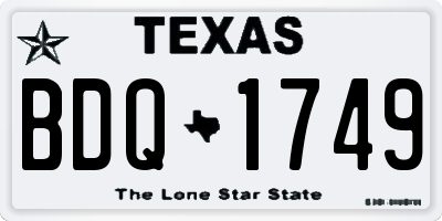 TX license plate BDQ1749