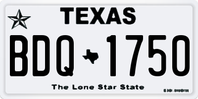 TX license plate BDQ1750
