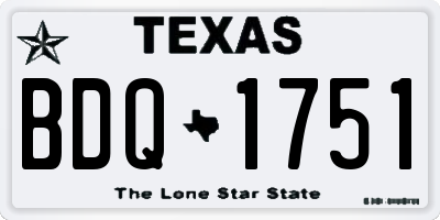 TX license plate BDQ1751