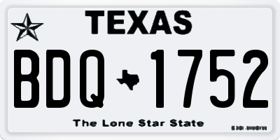 TX license plate BDQ1752