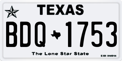 TX license plate BDQ1753