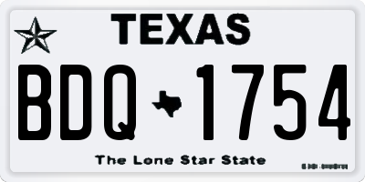TX license plate BDQ1754