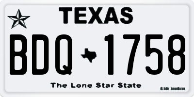 TX license plate BDQ1758