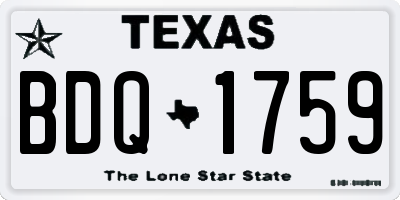TX license plate BDQ1759
