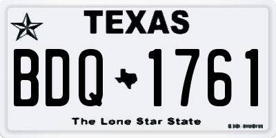 TX license plate BDQ1761