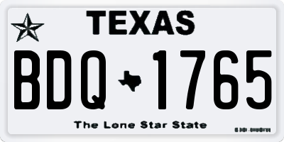 TX license plate BDQ1765