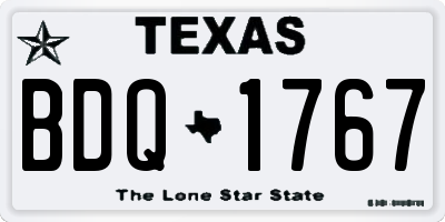 TX license plate BDQ1767